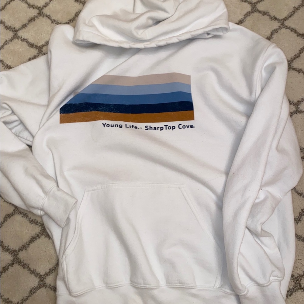 white sweatshirt